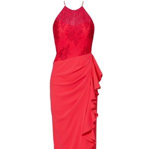 Badgley Mischka Cascading Ruffle Gown